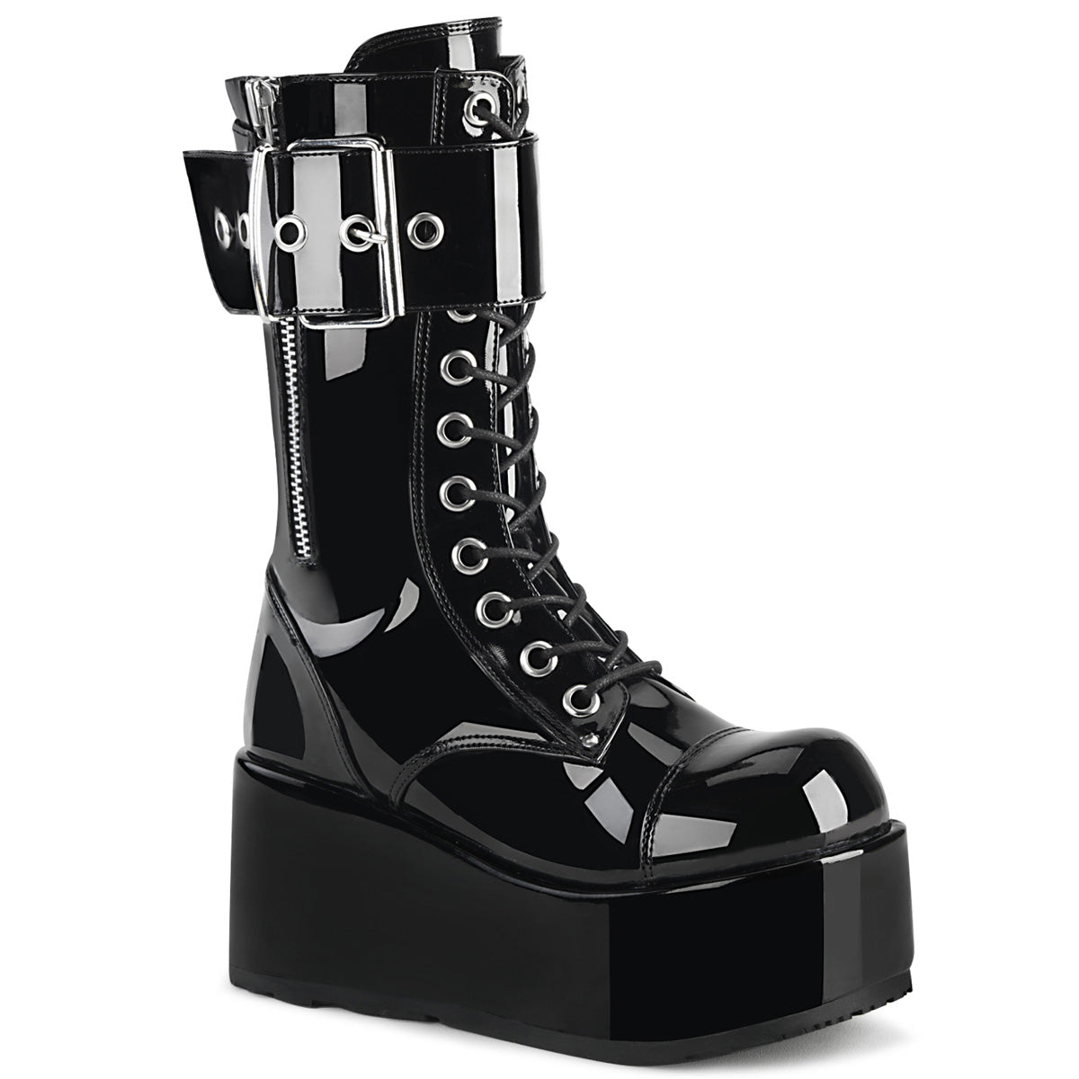 DemoniaCult Stivali da uomo PETROL-150 blk pat