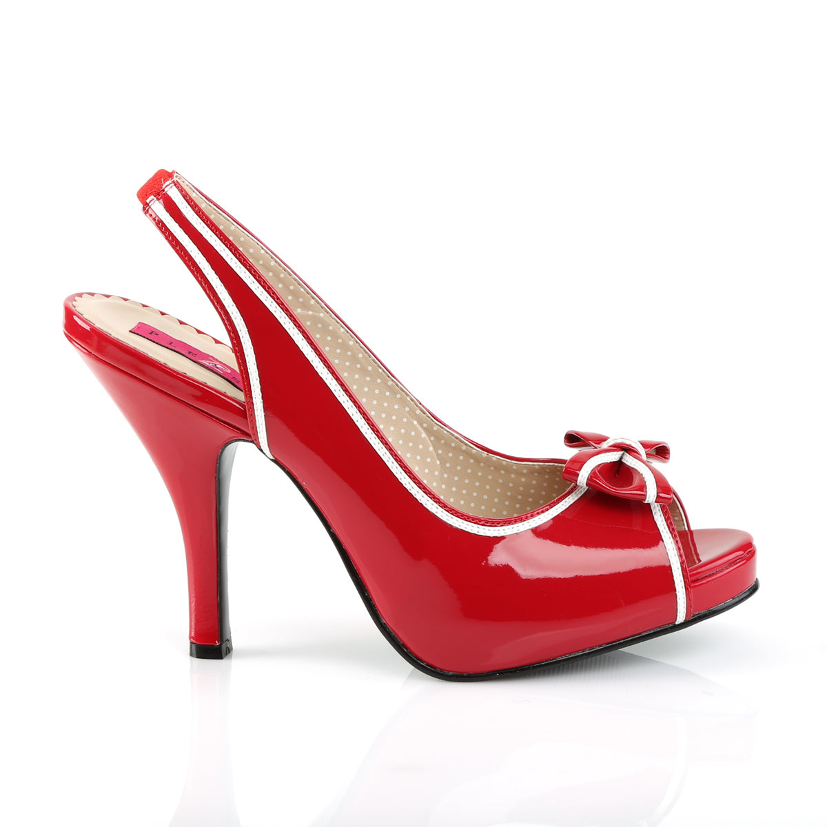 Pleaser Pink Label Pompe da donna PINUP-10 pat rossa-wht