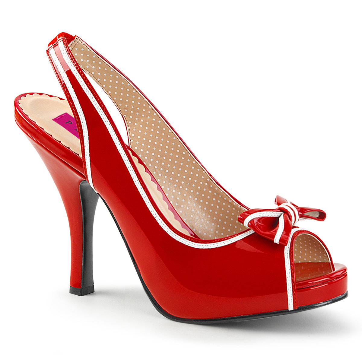 Pleaser Pink Label Pompe da donna PINUP-10 pat rossa-wht