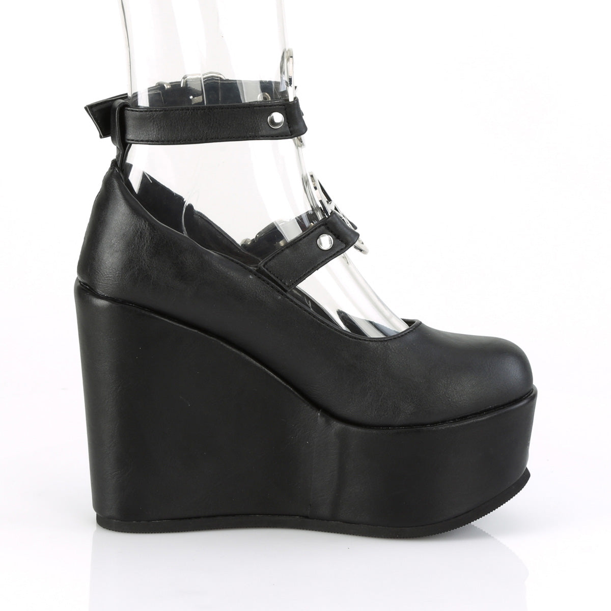 DemoniaCult Pompe da donna POISON-99-1 in pelle vegana BLK