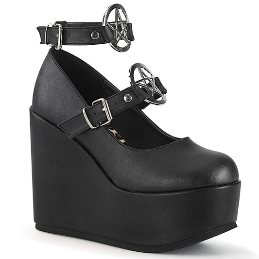DemoniaCult Pompe da donna POISON-99-1 in pelle vegana BLK