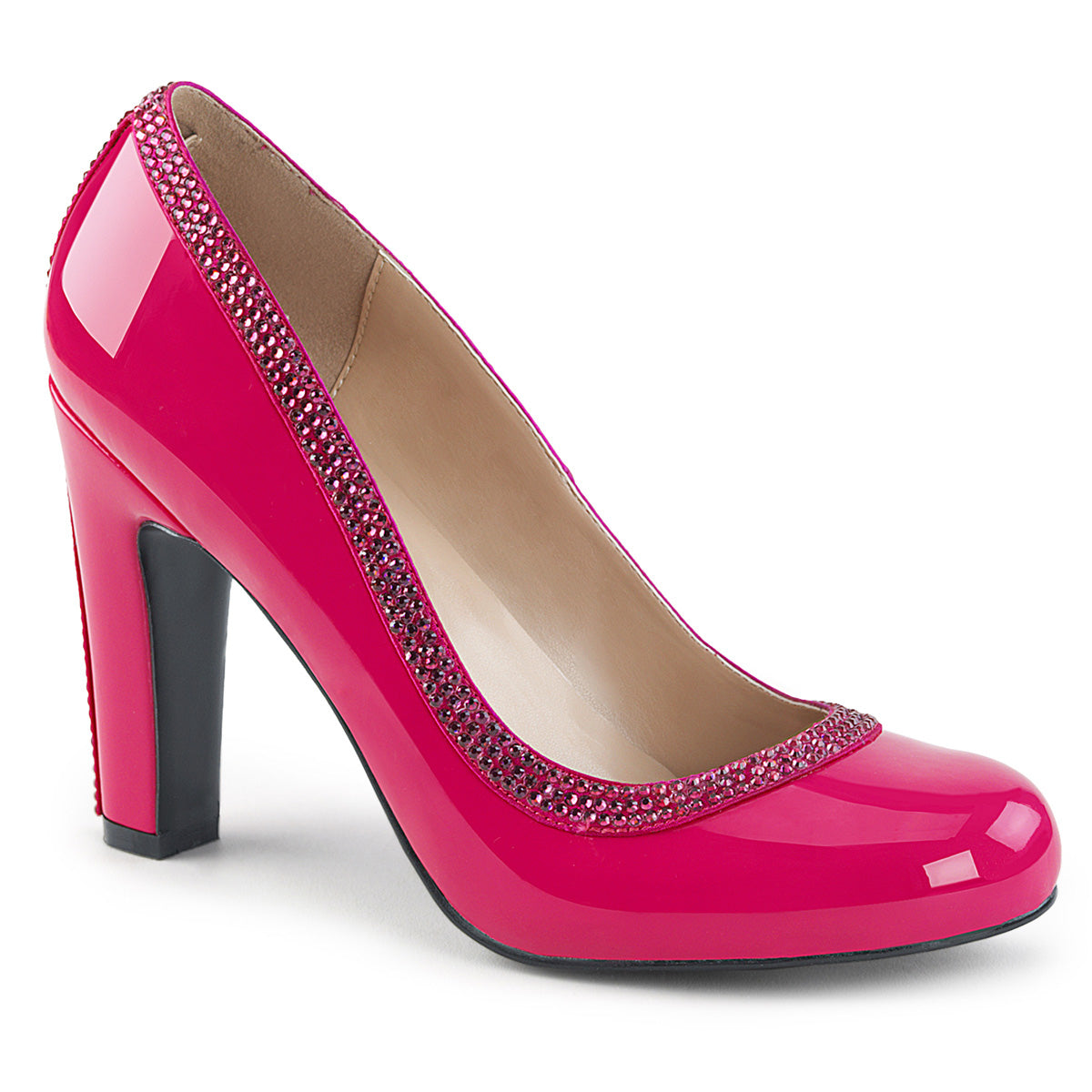 Pleaser Pink Label Pompe da donna QUEEN-04 H. Pat rosa