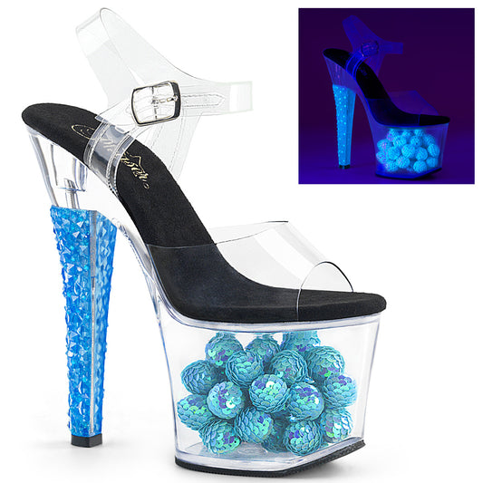 Pleaser Sandali da donna RADIANT-708NSB CLR / Neon Ice Blue