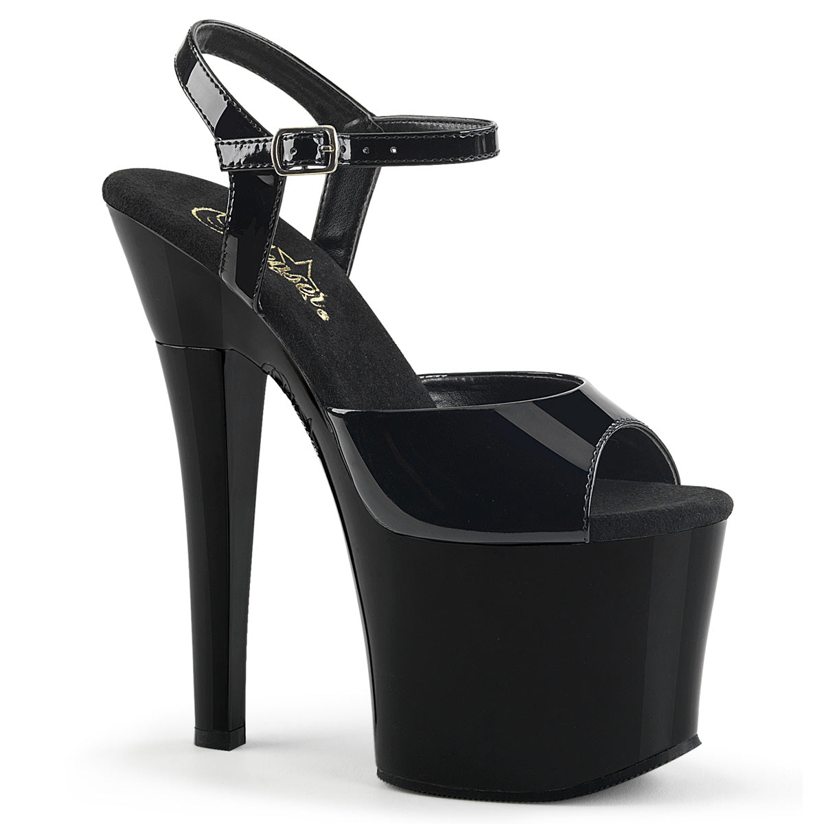 Pleaser Womens Sandals RADIANT-709 Blk Pat/Blk