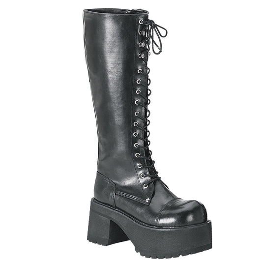 DemoniaCult Stivali da uomo RANGER-302 pelle vegana BLK