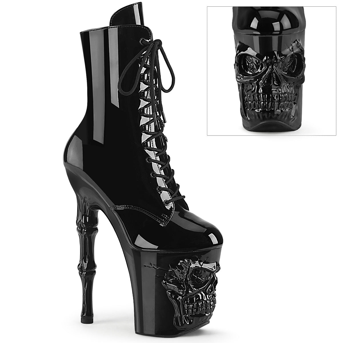 Pleaser Stivali alla caviglia RAPTURE-1020 blk pat/blk