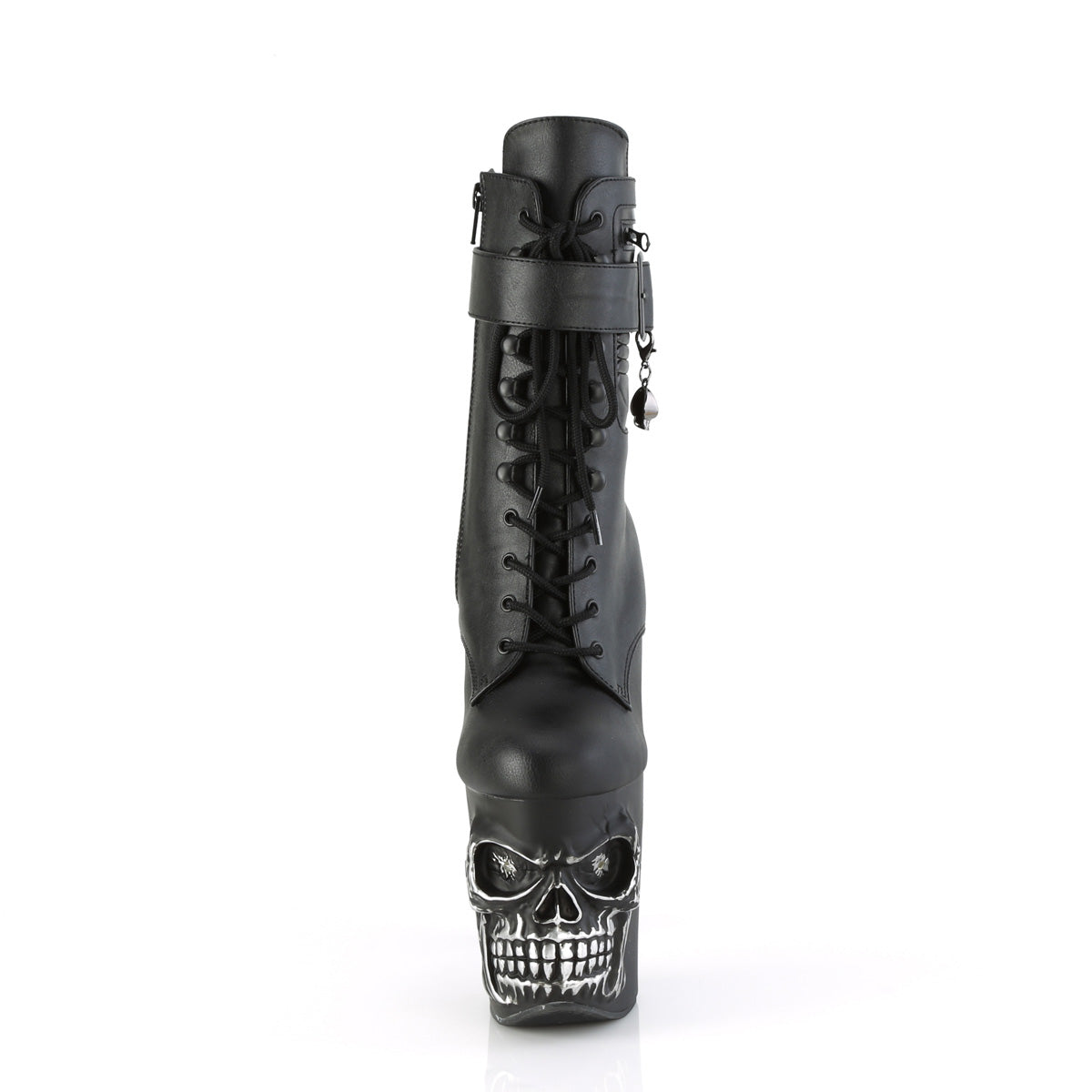 Pleaser Stivali alla caviglia RAPTURE-1020 STR-LT BLK in pelle finta/SLV rubbat di opath