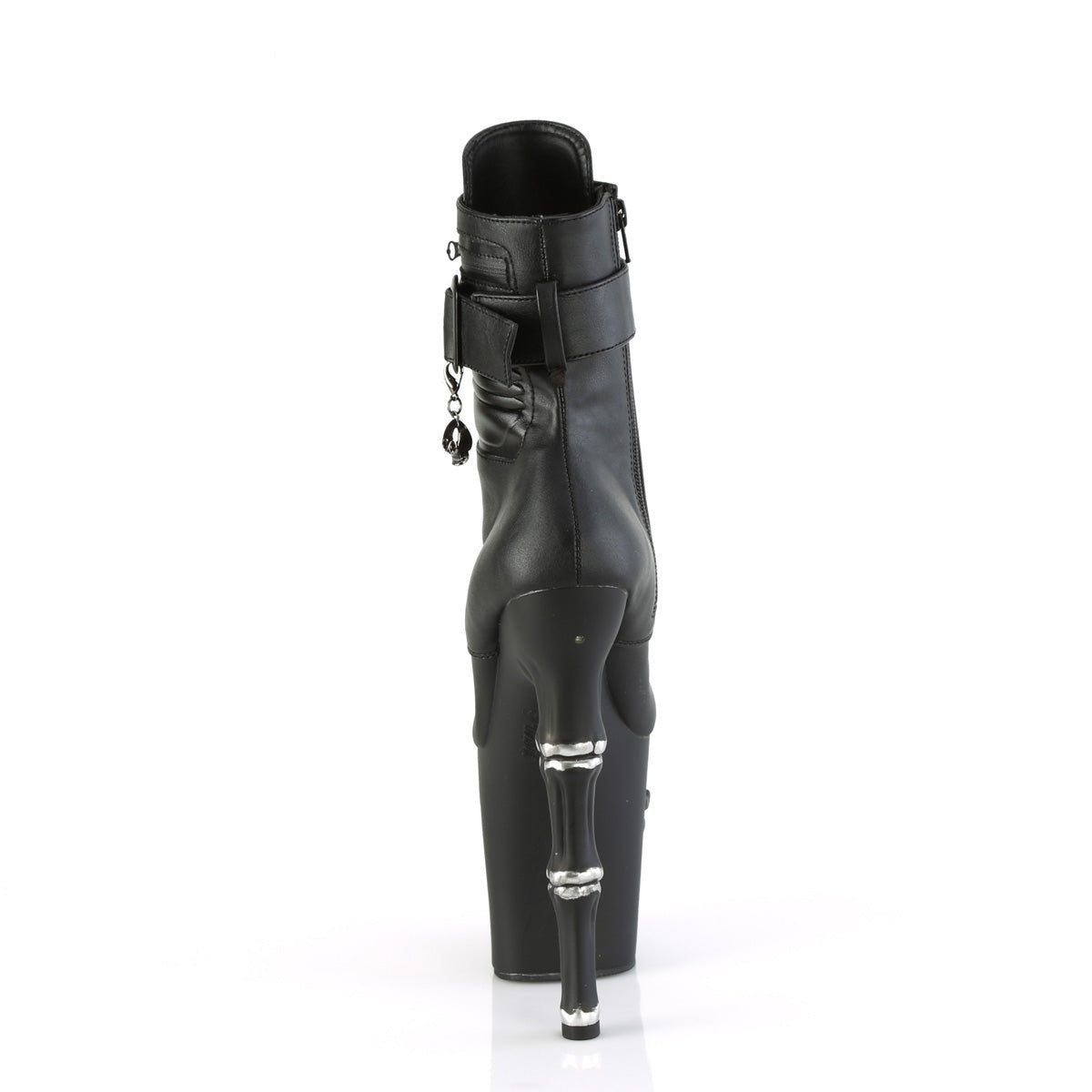 Pleaser Stivali alla caviglia RAPTURE-1020 STR-LT BLK in pelle finta/SLV rubbat di opath