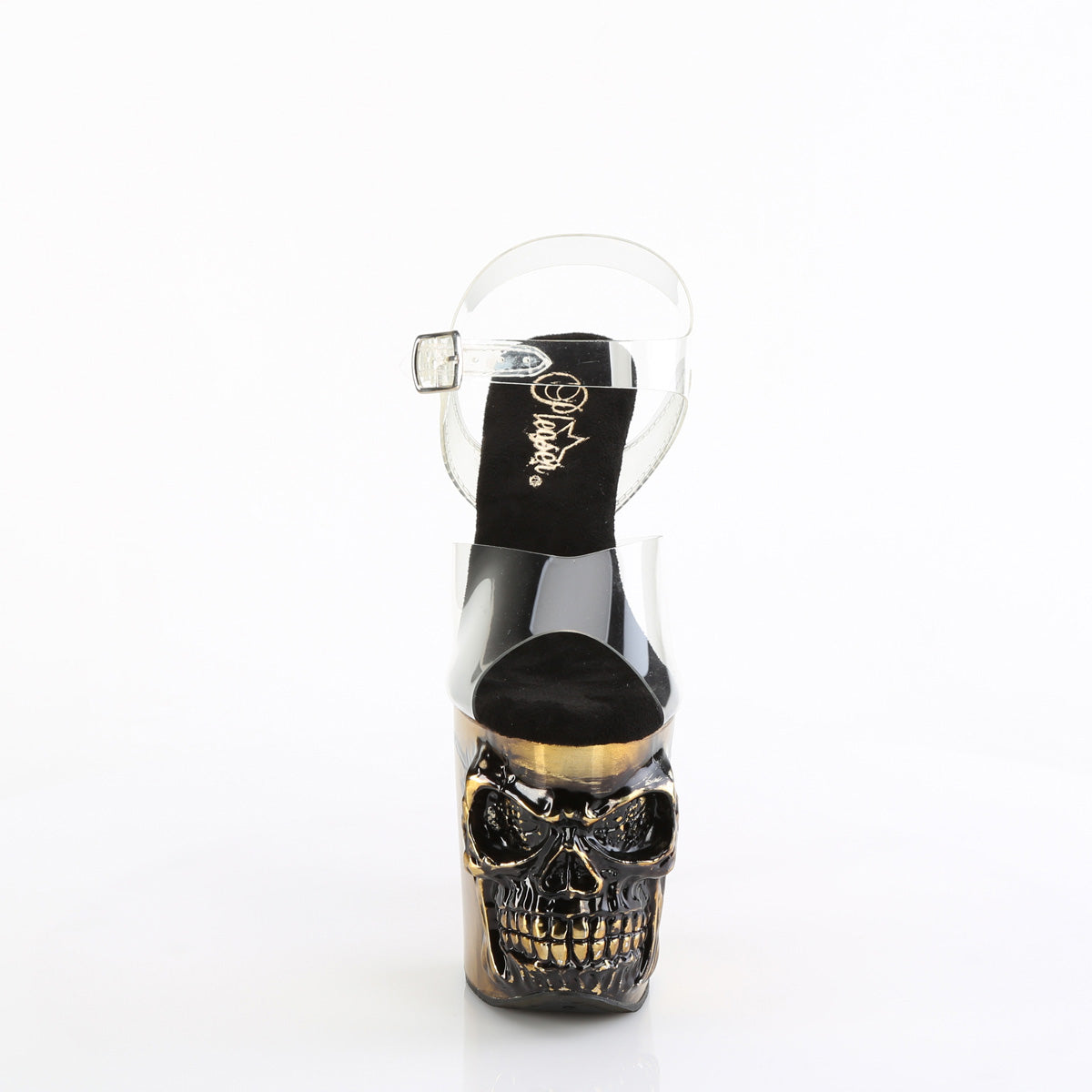 Pleaser Sandals RAPTURE-808-LT Clr/Satin Brass Chrome