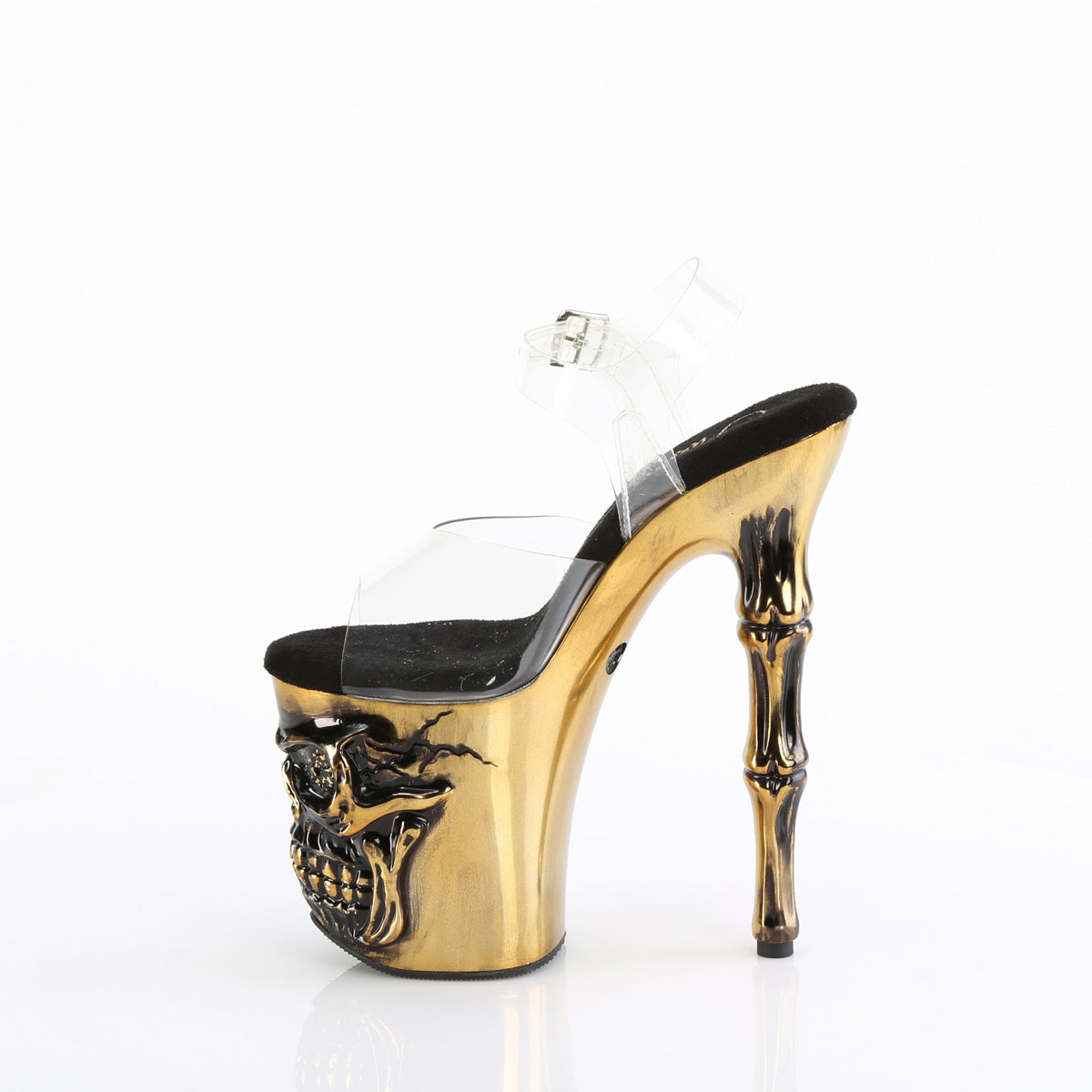 Pleaser Sandals RAPTURE-808-LT Clr/Satin Brass Chrome