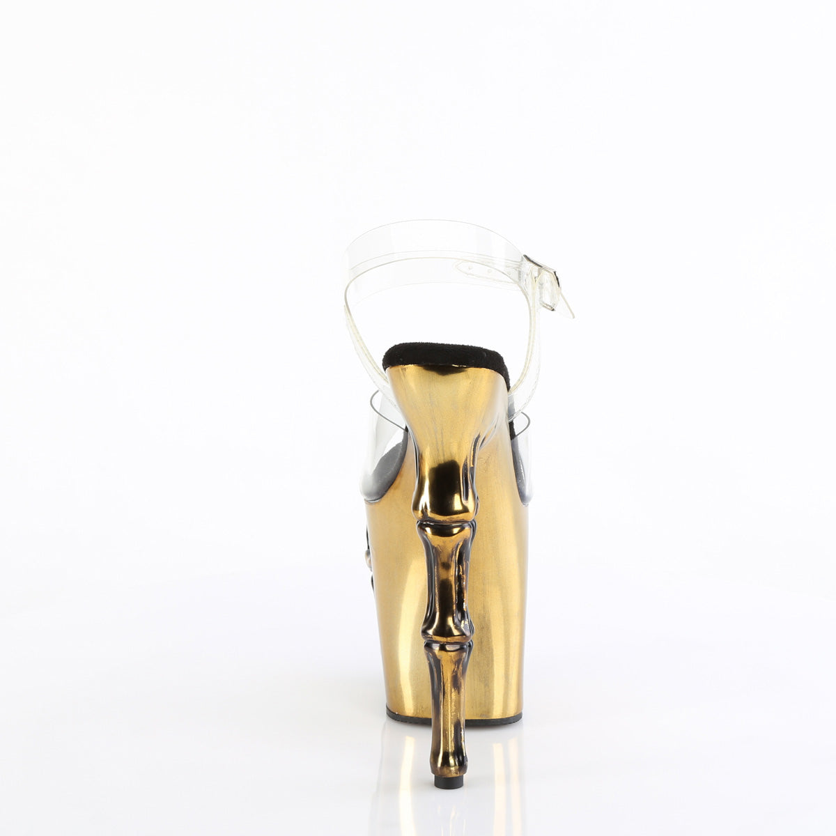 Pleaser Sandals RAPTURE-808-LT Clr/Satin Brass Chrome