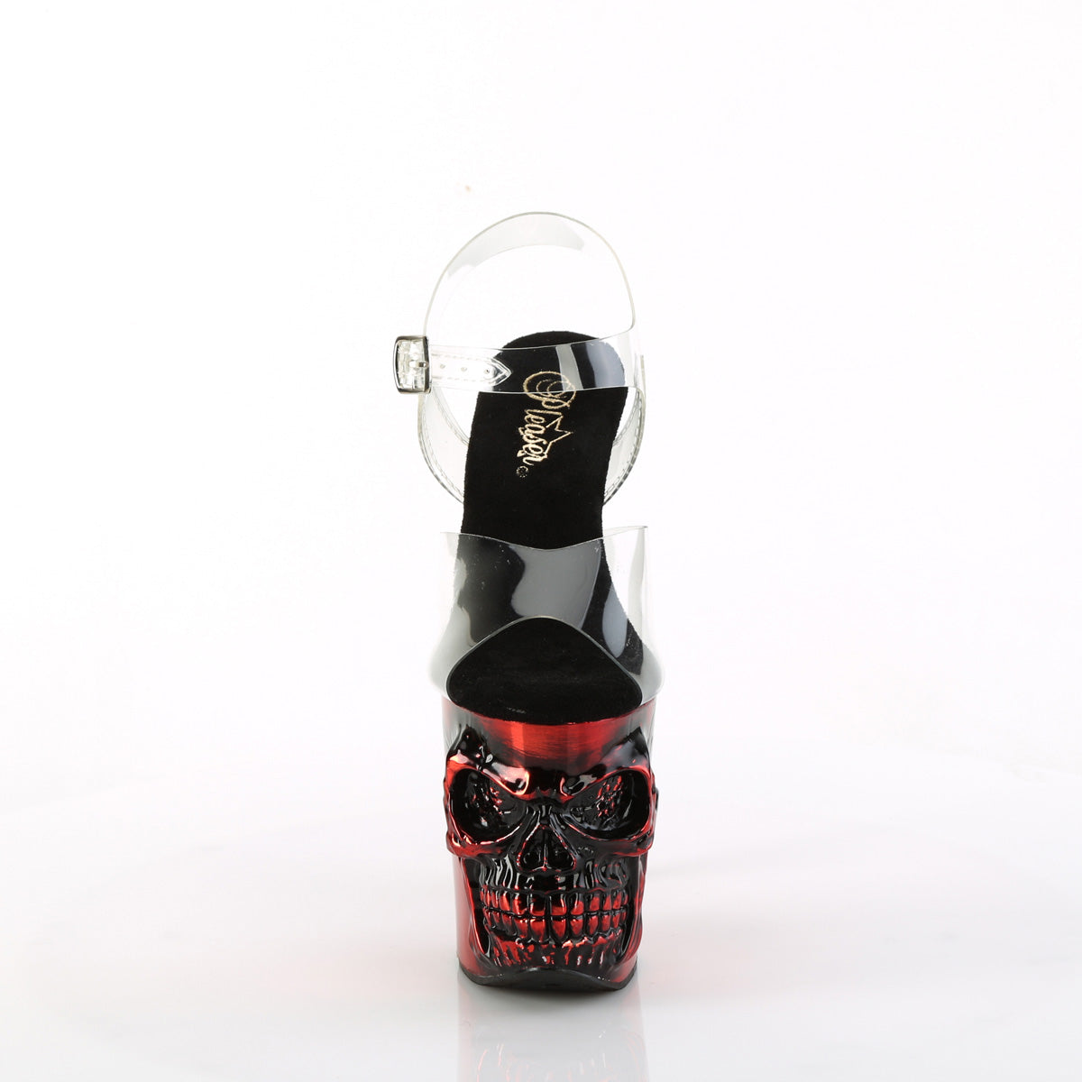 Pleaser Sandali RAPTURE-808-LT CLR/RED CHROME SATILE