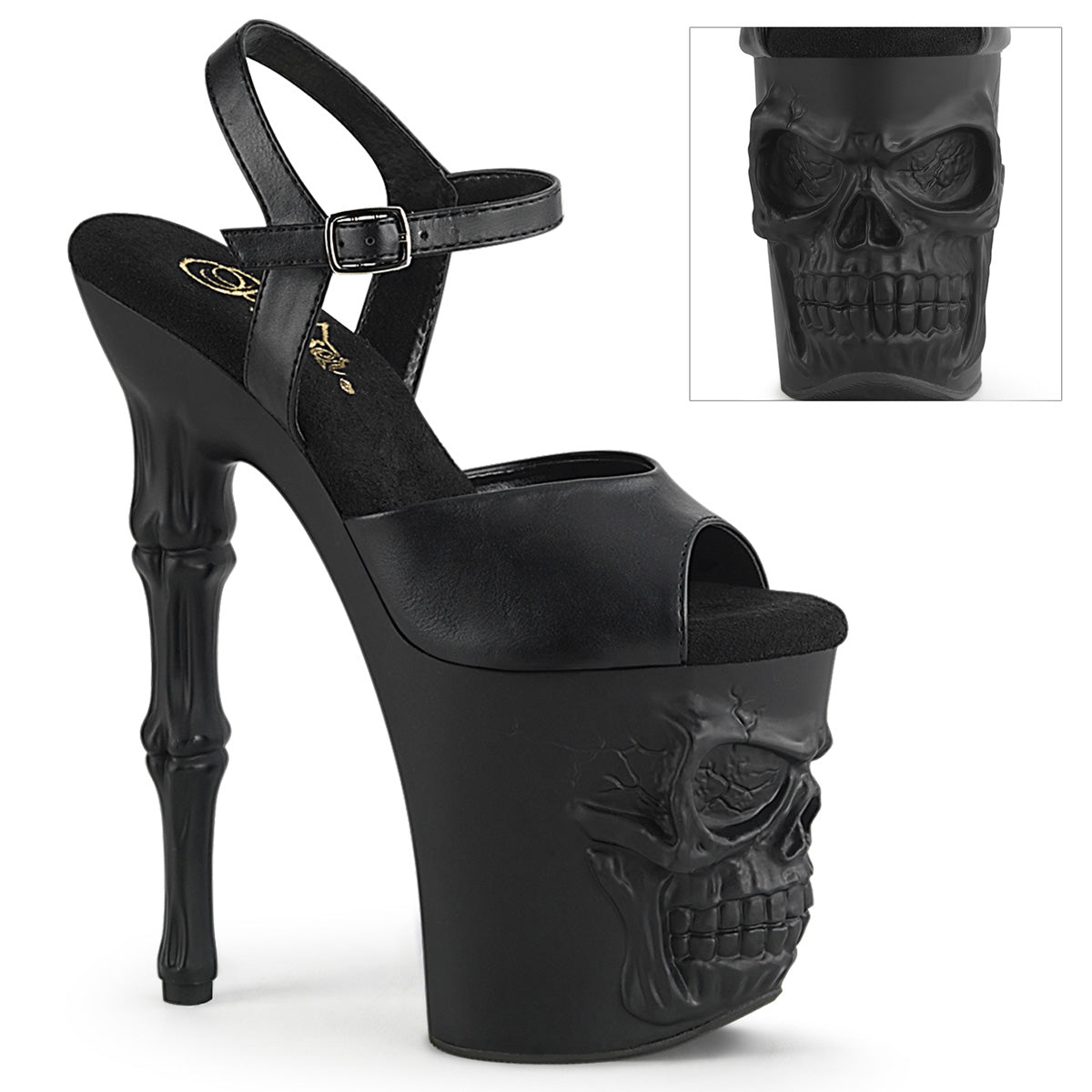 Pleaser Sandali RAPTURE-809 BLK in ecopelle / BLK opaco