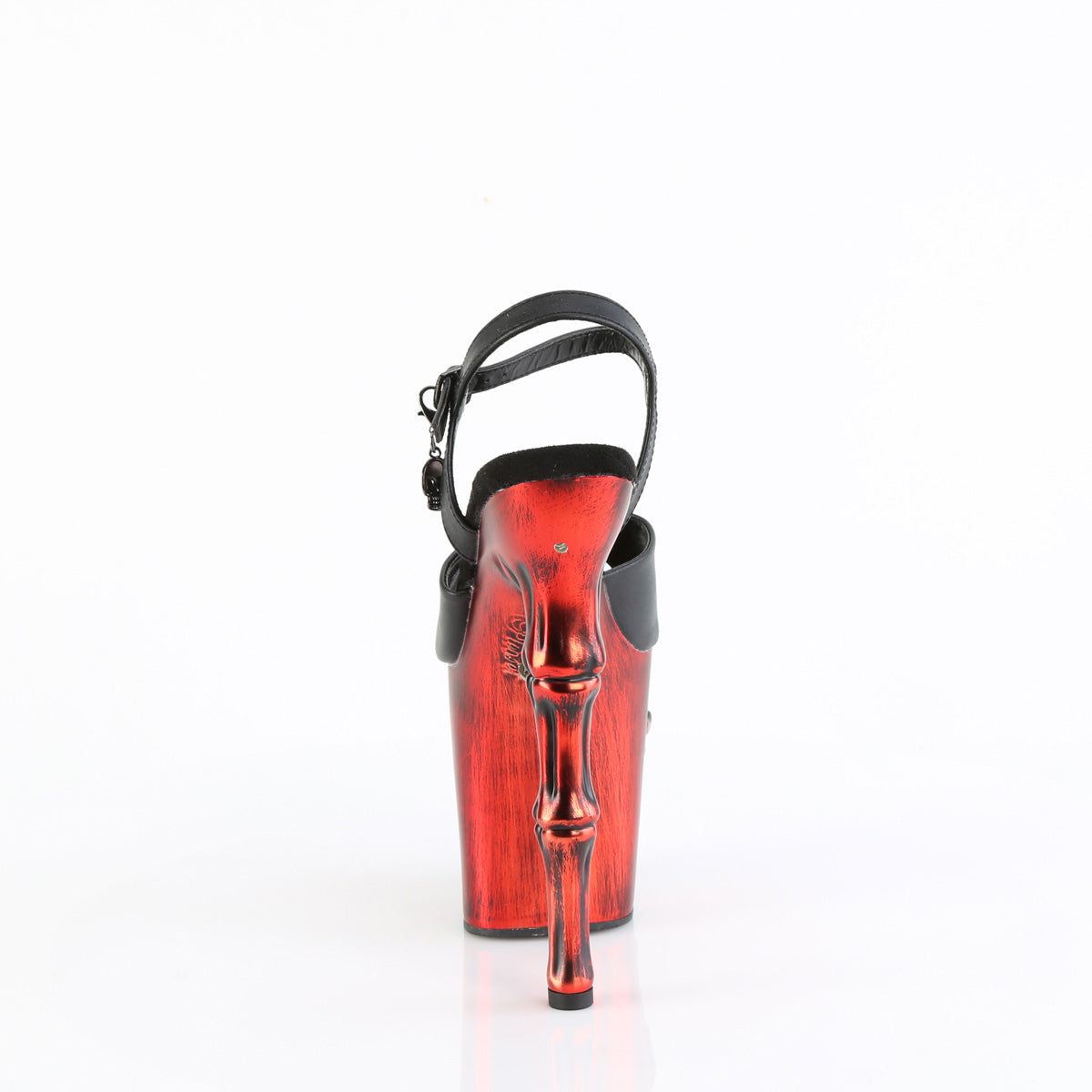 Pleaser Sandali RAPTURE-809-LT BLK Fux in pelle/cromo rosso satinato