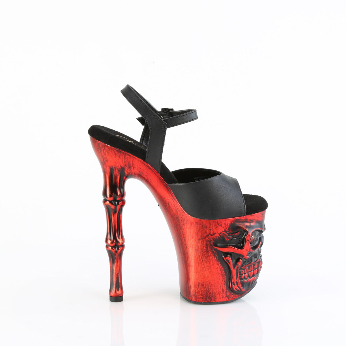 Pleaser Sandali RAPTURE-809-LT BLK Fux in pelle/cromo rosso satinato