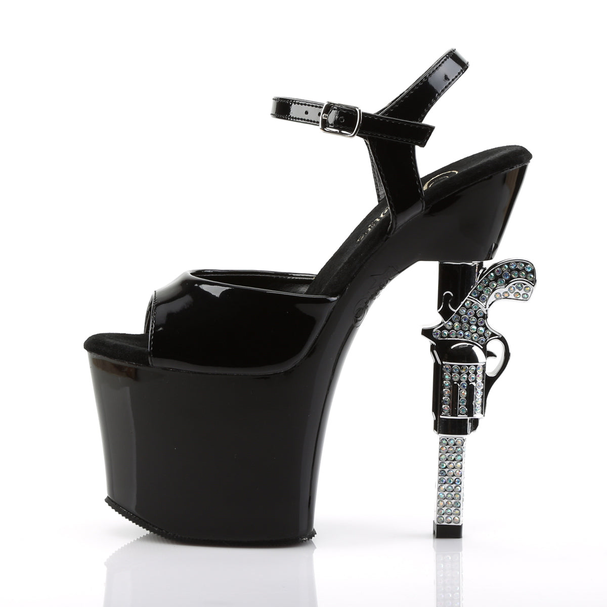 Pleaser Sandali da donna REVOLVER-709 BLK / BLK