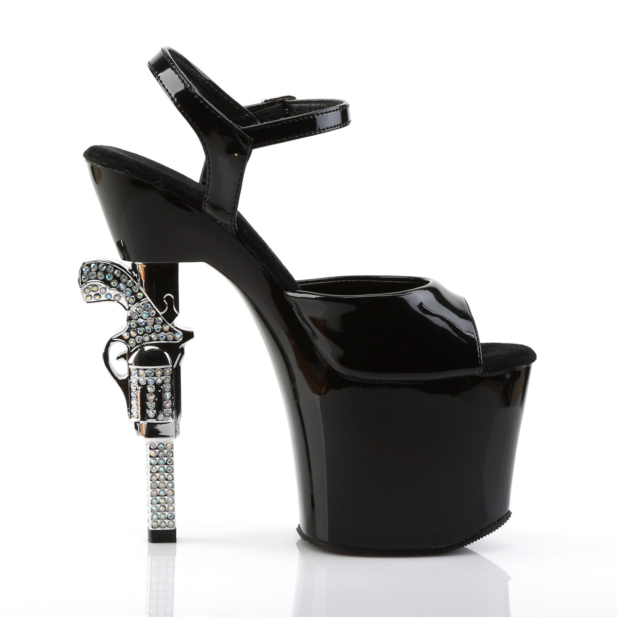 Pleaser Sandali da donna REVOLVER-709 BLK / BLK