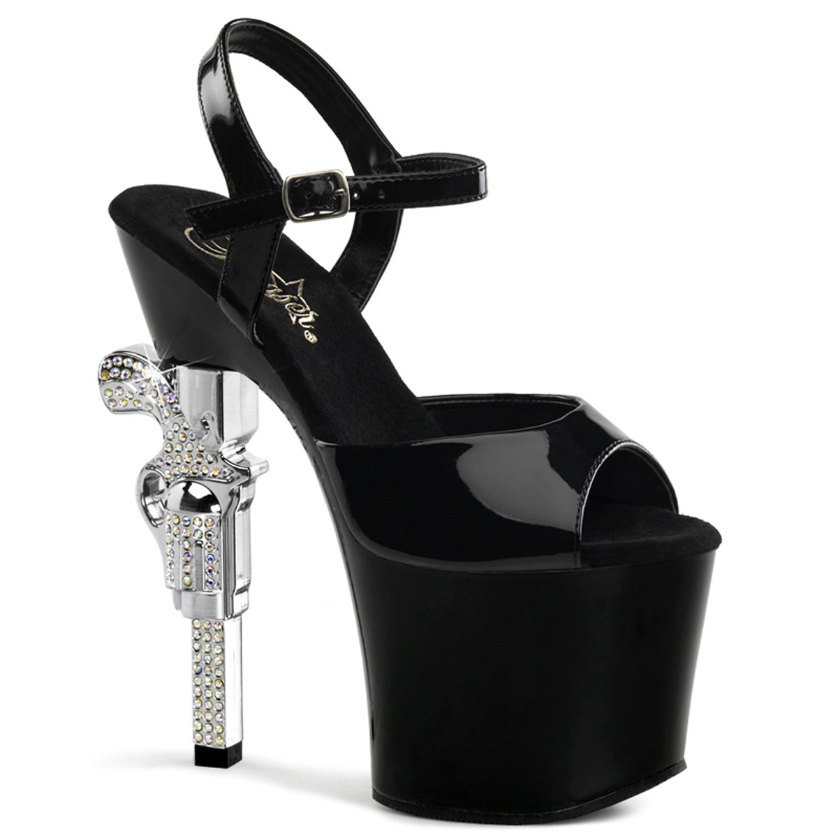 Pleaser Sandali da donna REVOLVER-709 BLK / BLK