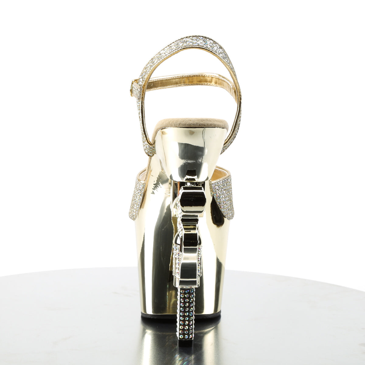 Pleaser Sandali da donna REVOLVER-709G GOLD MULTI GLTR / GOLD Chrome