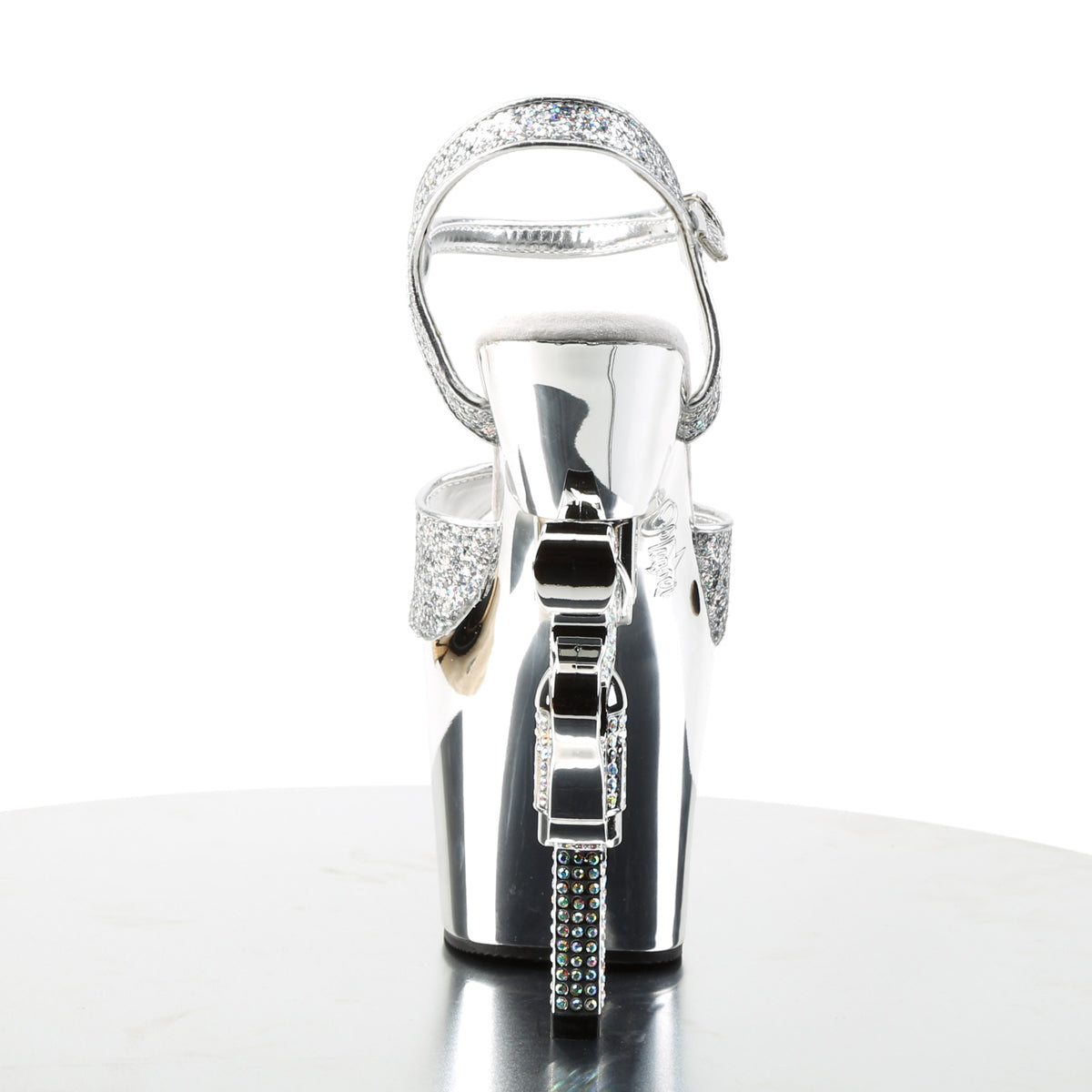 Pleaser Sandali da donna REVOLVER-709G SLV Multi GLTR / SLV Chrome