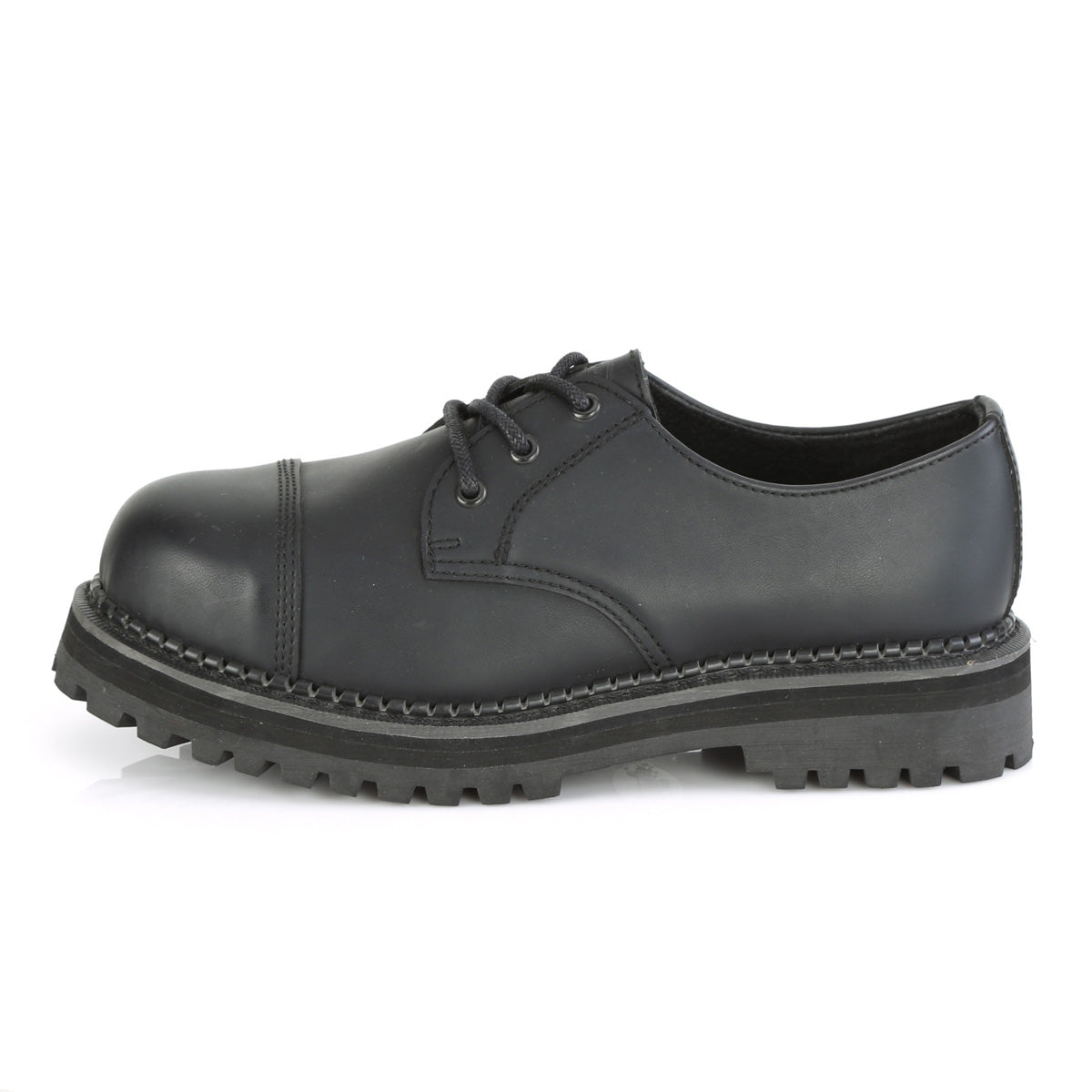DemoniaCult Stivali da uomo RIOT-03 pelle vegana BLK