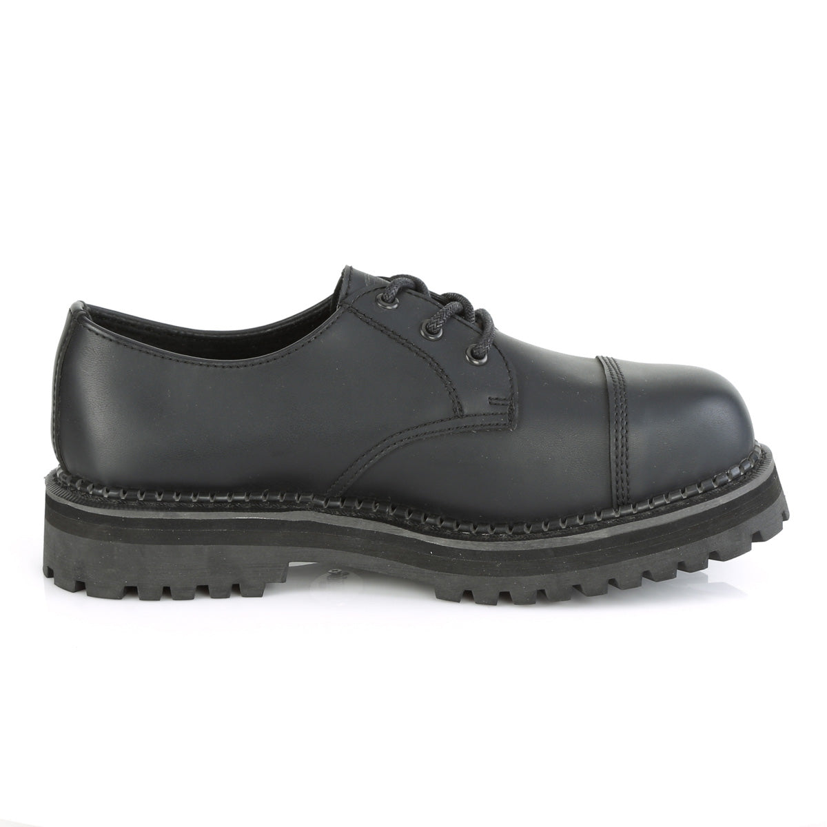DemoniaCult Stivali da uomo RIOT-03 pelle vegana BLK