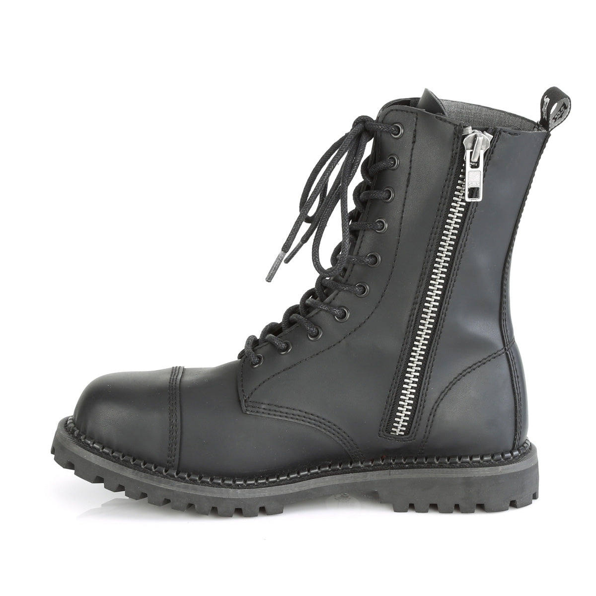 DemoniaCult Stivali da uomo RIOT-10 pelle vegana BLK