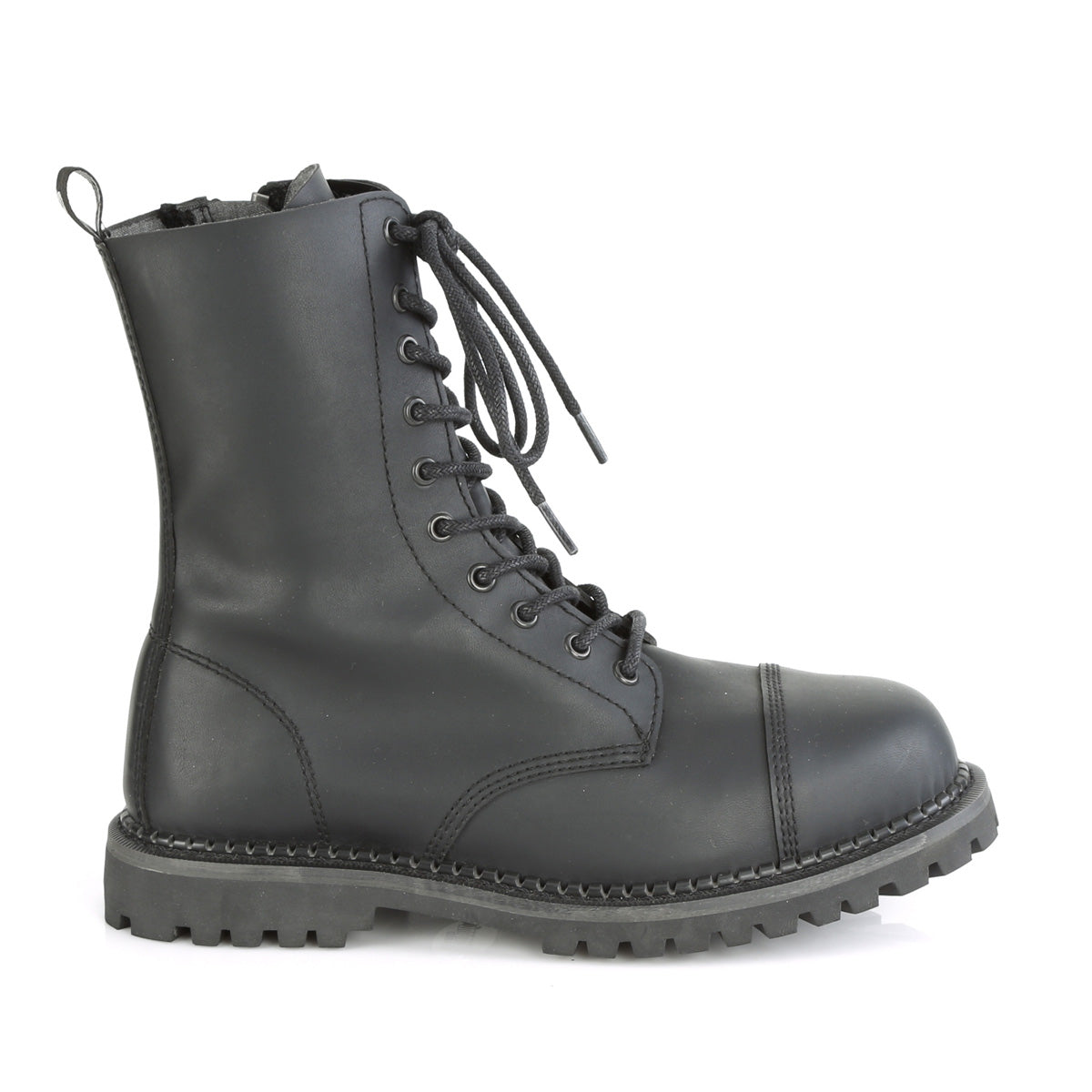 DemoniaCult Stivali da uomo RIOT-10 pelle vegana BLK