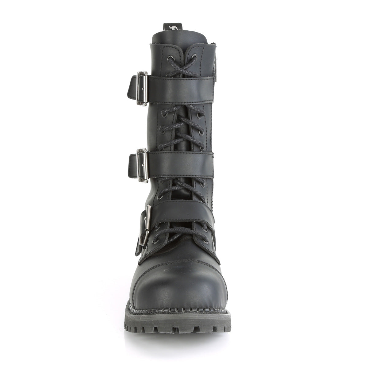 DemoniaCult Stivali da uomo RIOT-12bk blk vegan in pelle