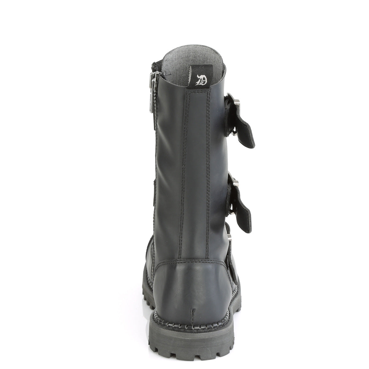 DemoniaCult Stivali da uomo RIOT-12bk blk vegan in pelle