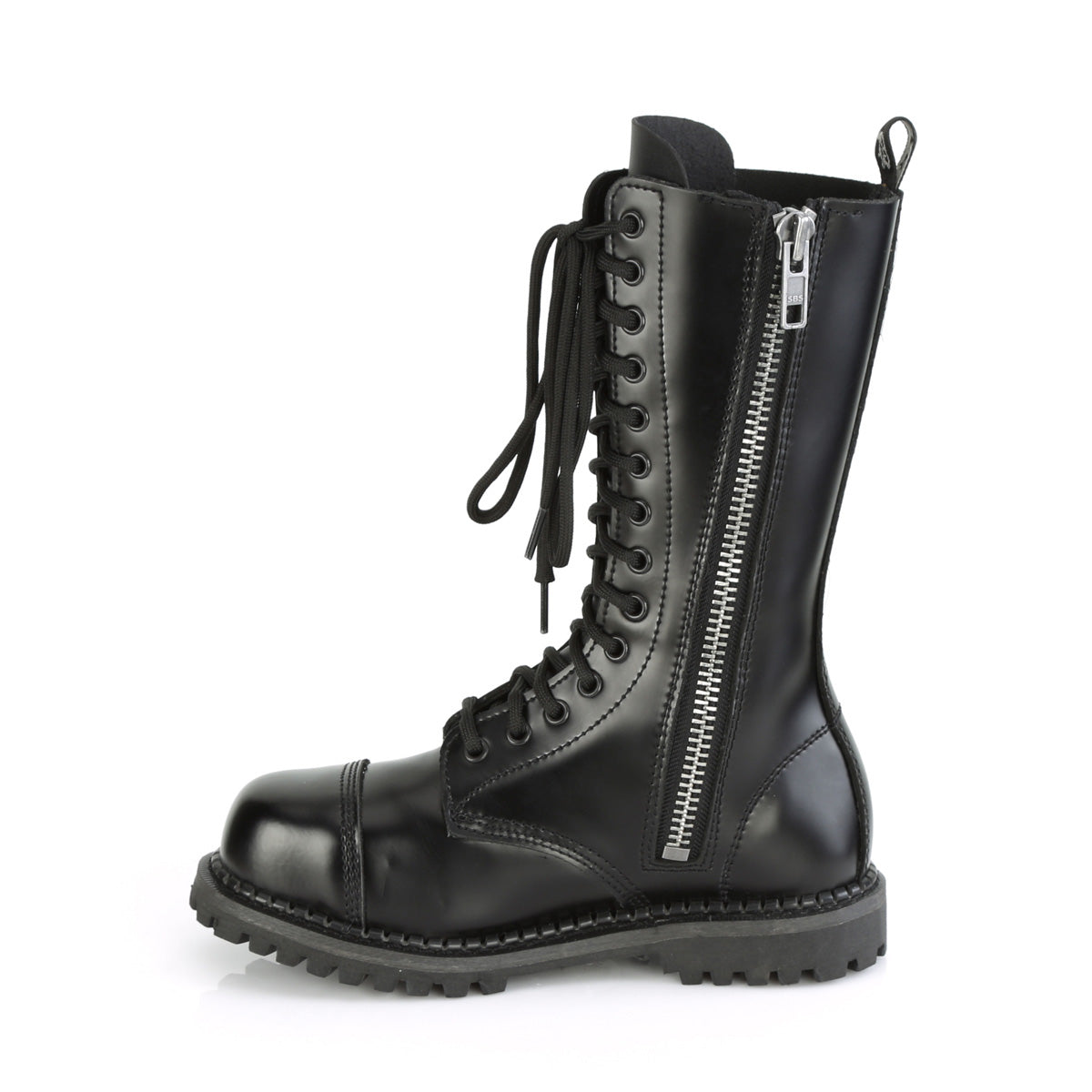 DemoniaCult Stivali da uomo RIOT-14 pelle BLK