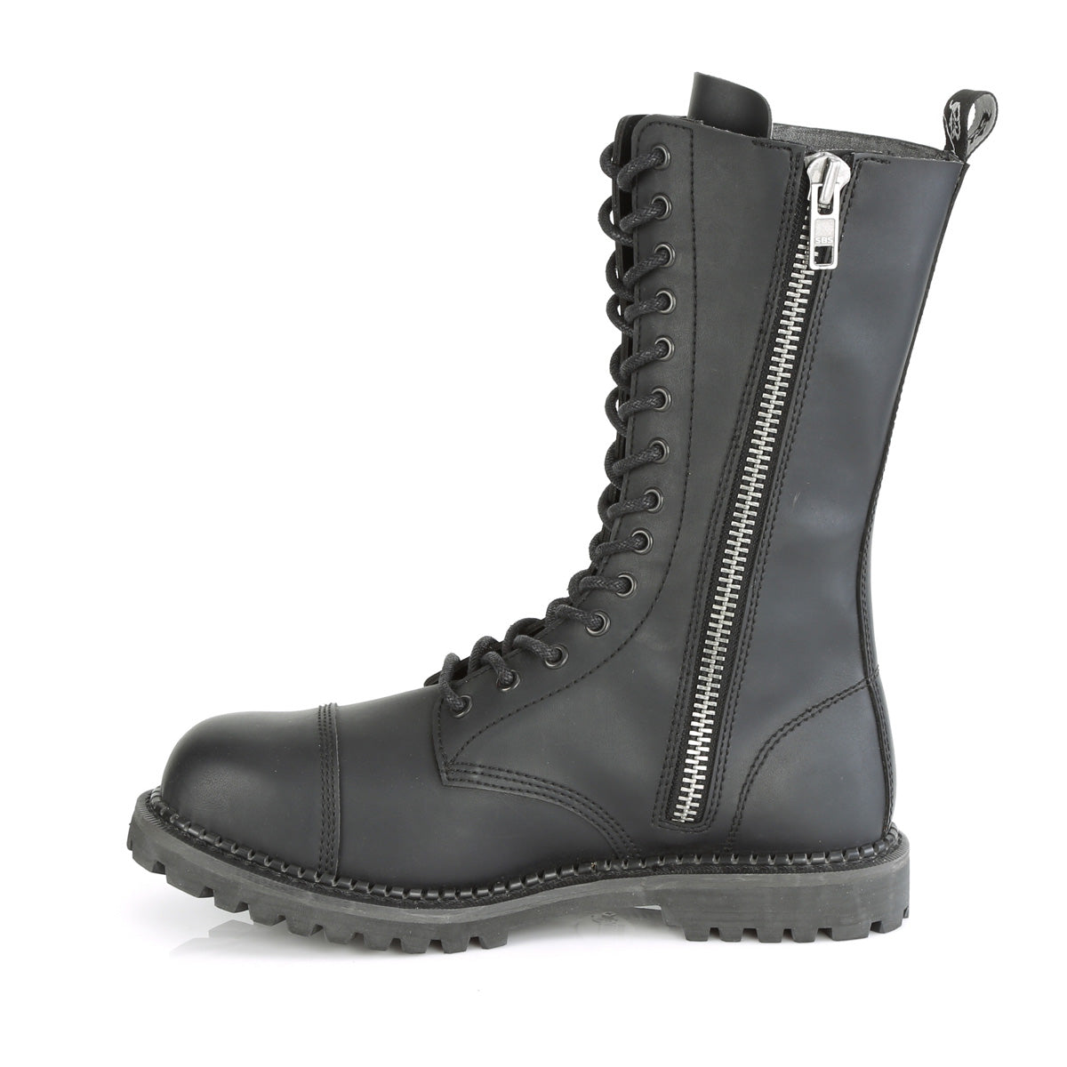 DemoniaCult Stivali da uomo RIOT-14 pelle vegana BLK