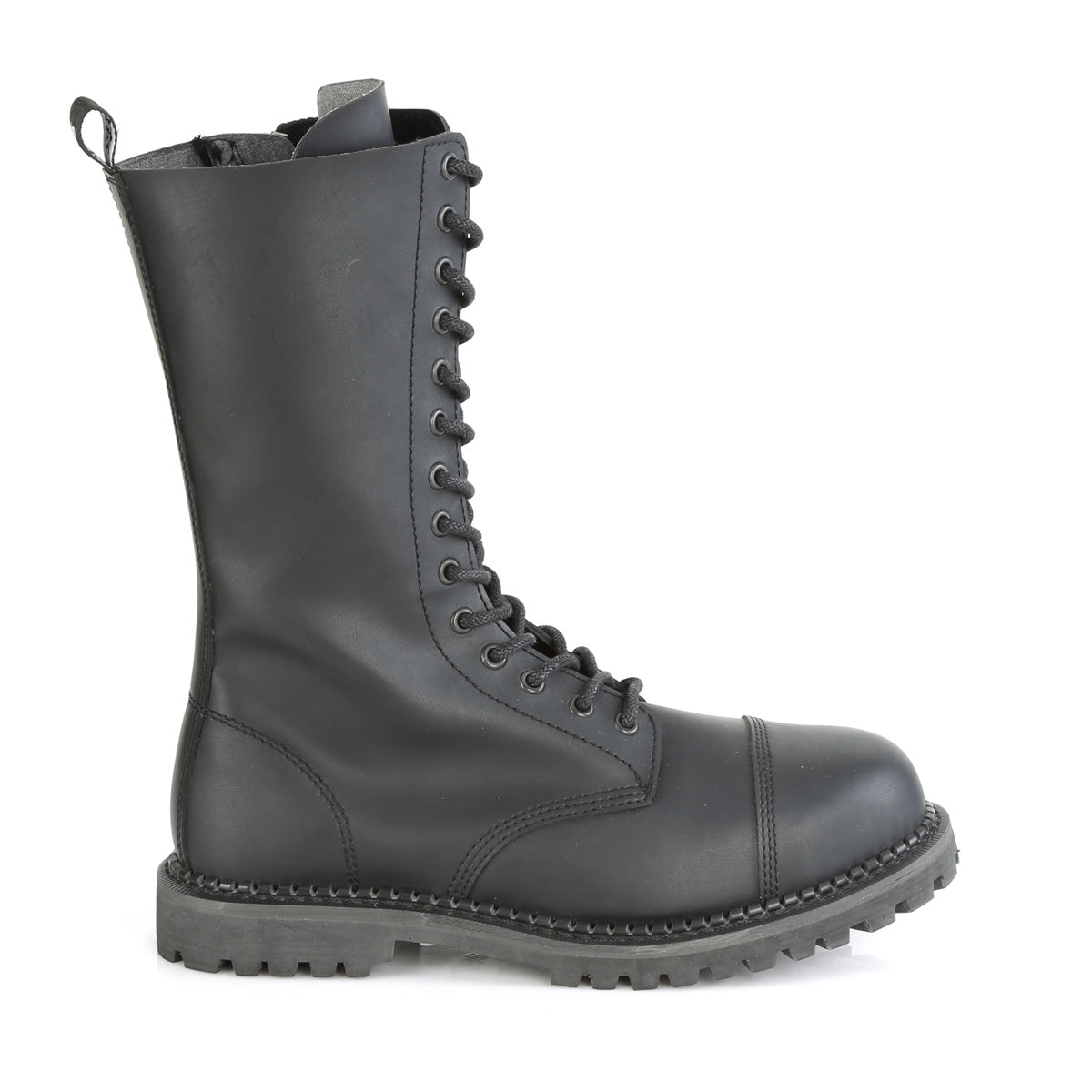 DemoniaCult Stivali da uomo RIOT-14 pelle vegana BLK