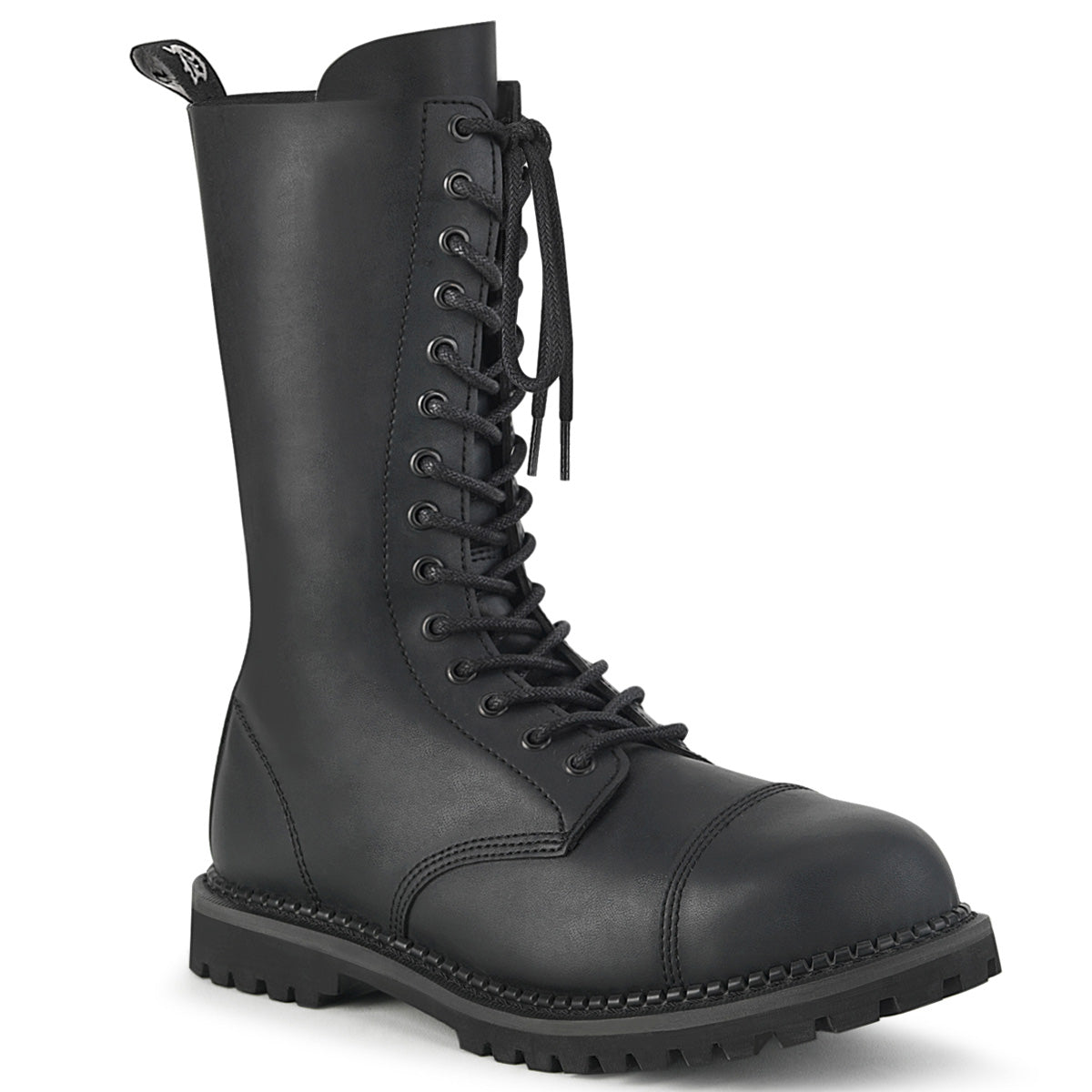 DemoniaCult Stivali da uomo RIOT-14 pelle vegana BLK