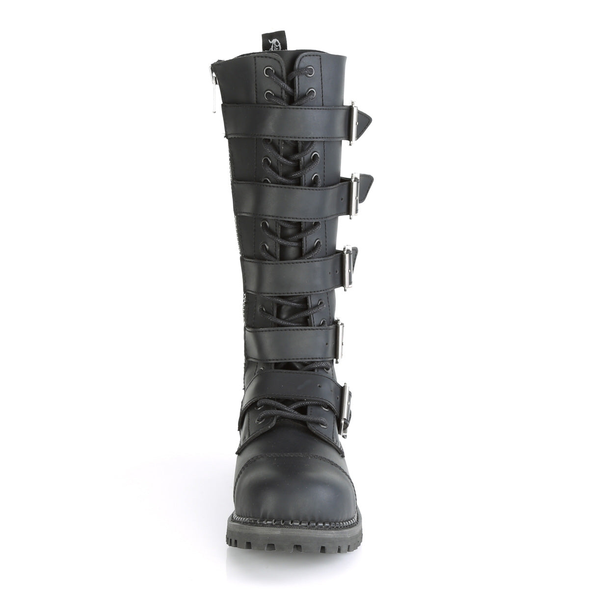 DemoniaCult Stivali da uomo RIOT-18bk blk vegan in pelle