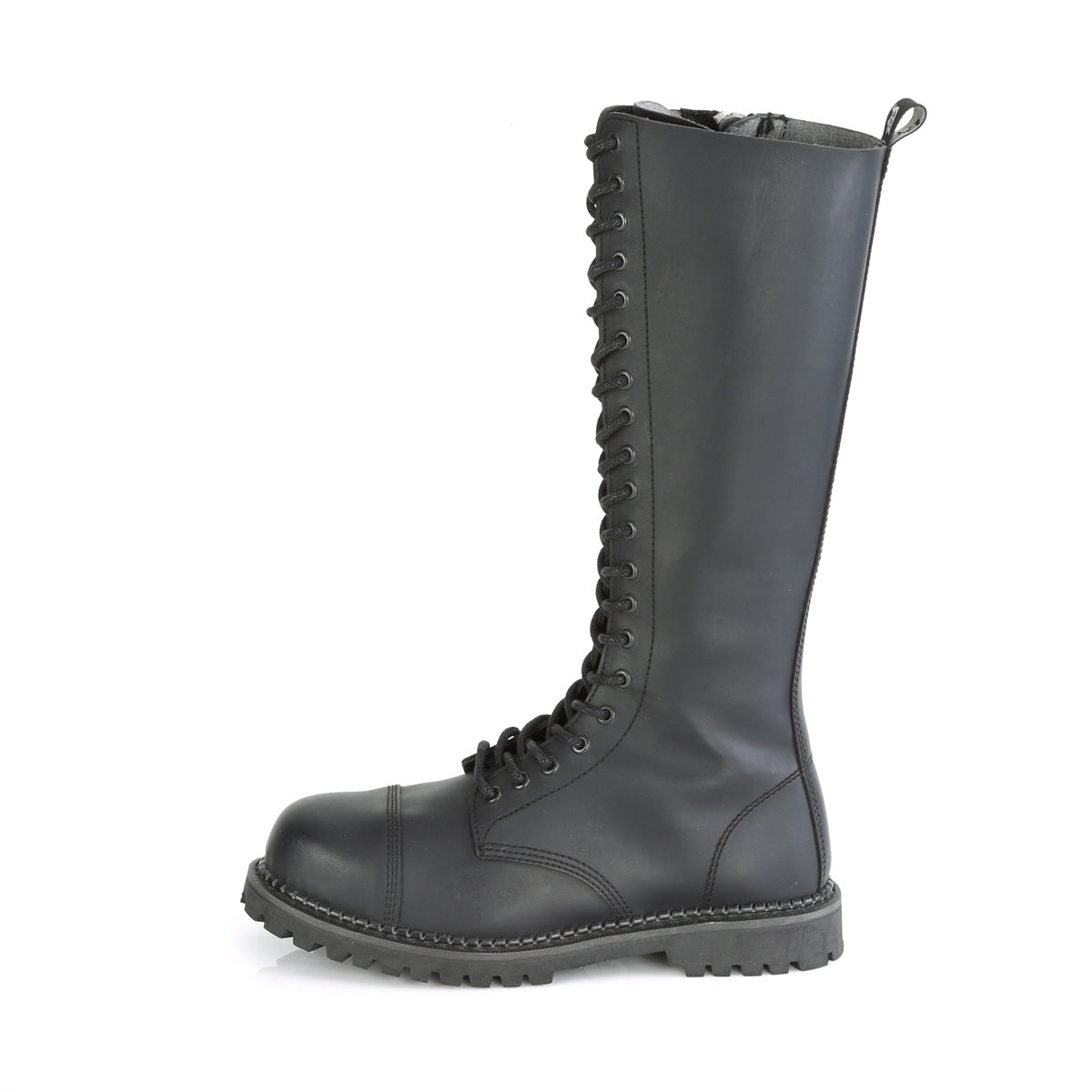 DemoniaCult Stivali da uomo RIOT-20 pelle vegana BLK