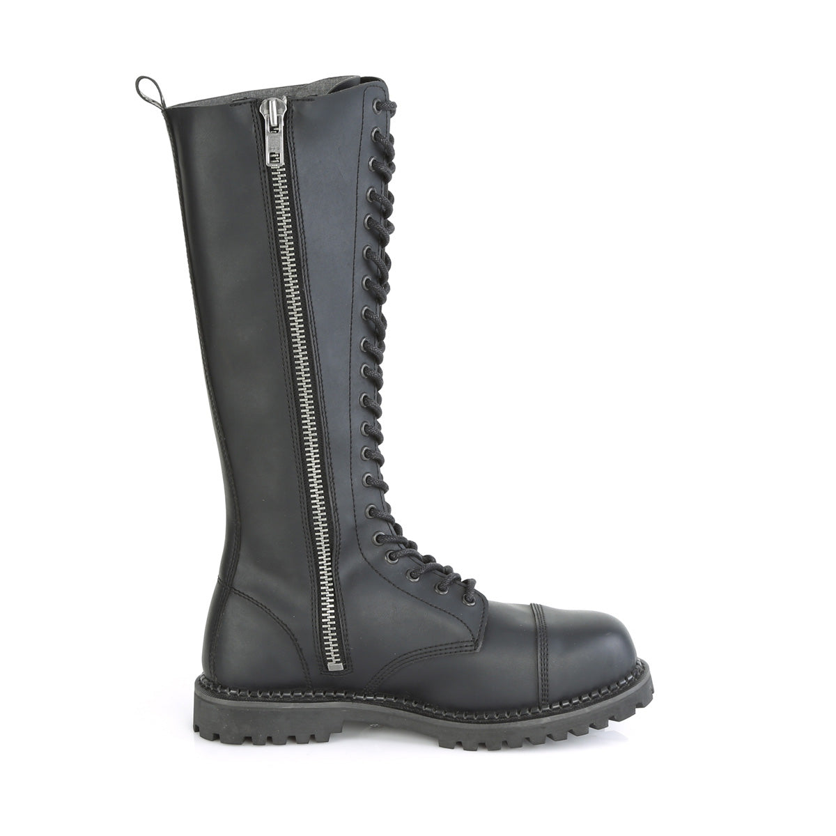 DemoniaCult Stivali da uomo RIOT-20 pelle vegana BLK