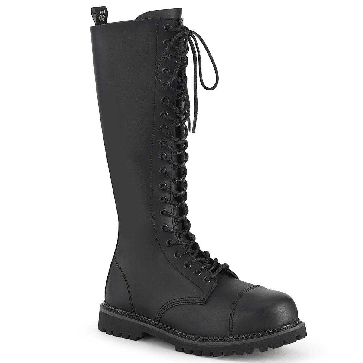 DemoniaCult Stivali da uomo RIOT-20 pelle vegana BLK