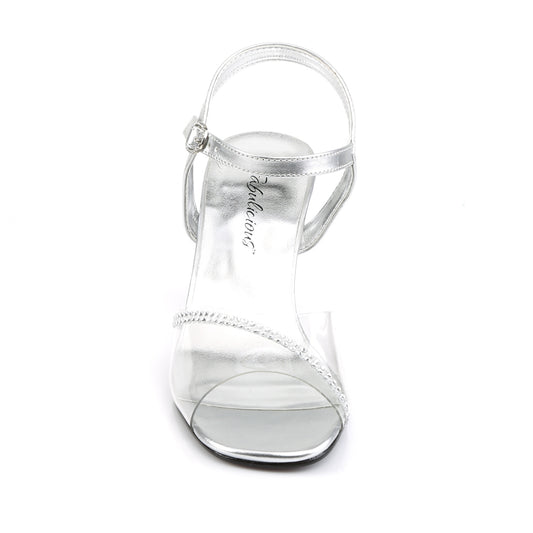 Fabulicious Womens Sandals ROMANCE-308R Clr-Slv Metallic Pu