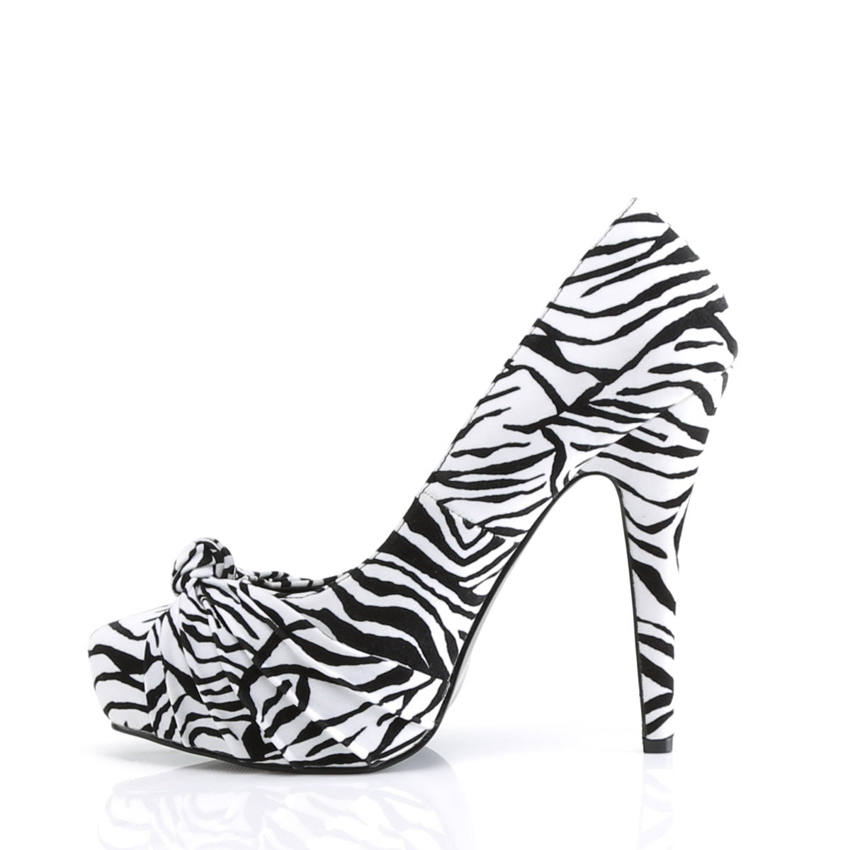 Pin Up Couture Womens Pumps SAFARI-06 Blk-Wht Zebra Print Velvet