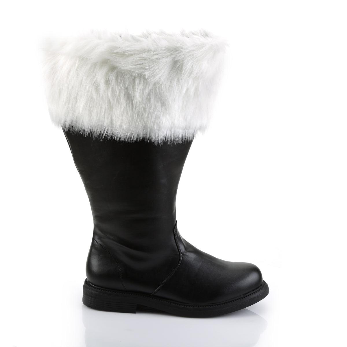 Funtasma Stivali da uomo Santa-106WC BLK PU-WHT FAUX Pelliccia