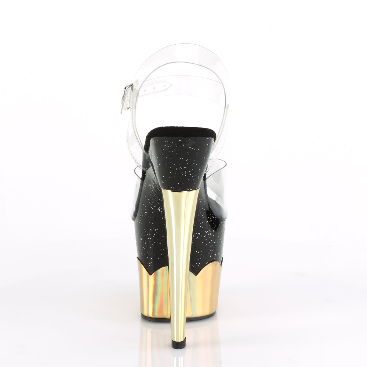 Pleaser Sandali da donna SCALLOP-708-2HGM CLR / Ologramma BLK-GOLD