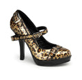 Pin Up Couture Womens SECRET-14 Gold Pat (Cheetah Print)