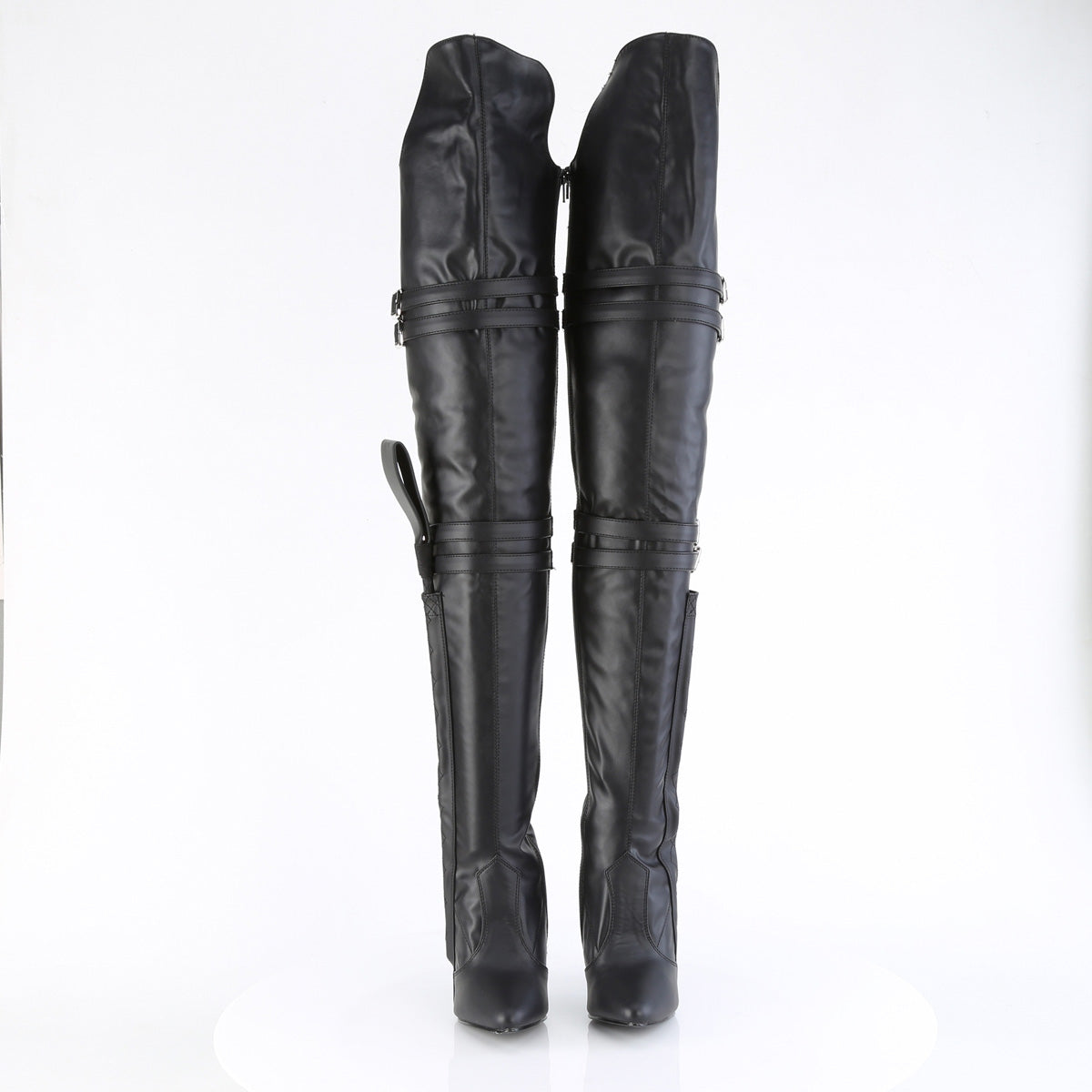 Pleaser Boots SEDUCE-3080 Blk Str. Faux Leather