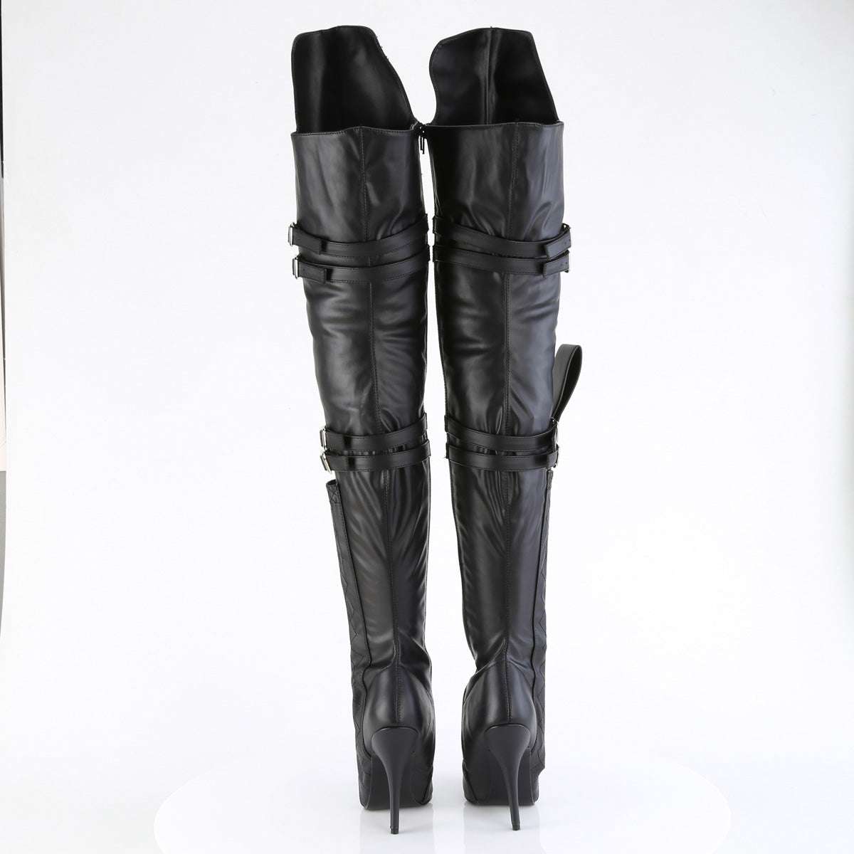 Pleaser Boots SEDUCE-3080 Blk Str. Faux Leather