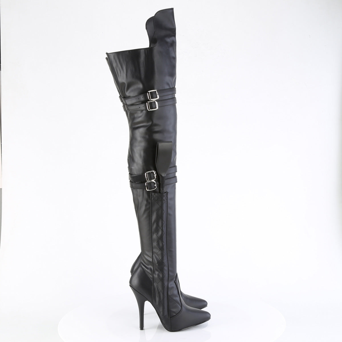 Pleaser Boots SEDUCE-3080 Blk Str. Faux Leather