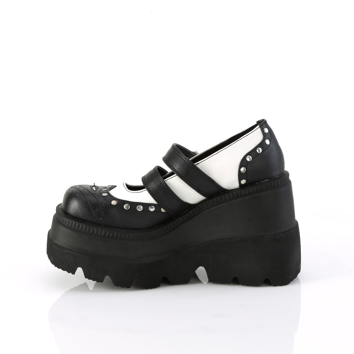 DemoniaCult SHAKER-27 Blk-Wht Vegan Leather