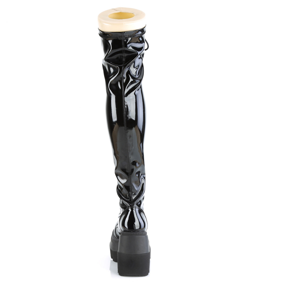 DemoniaCult Stivali da donna SHAKER-374 BLK Stretch Brevet