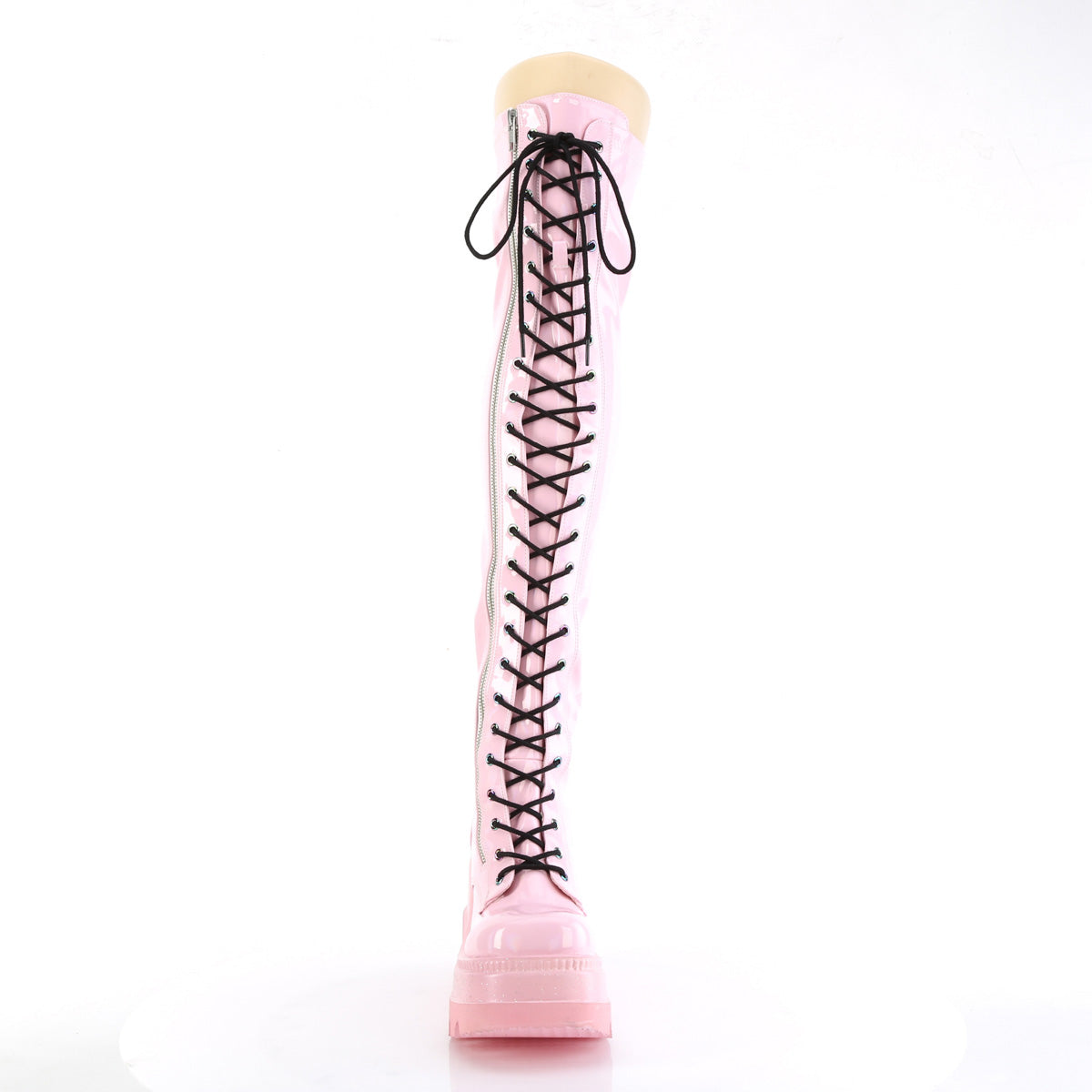 DemoniaCult Stivali da donna SHAKER-374 B. Brevet rosa elogramma