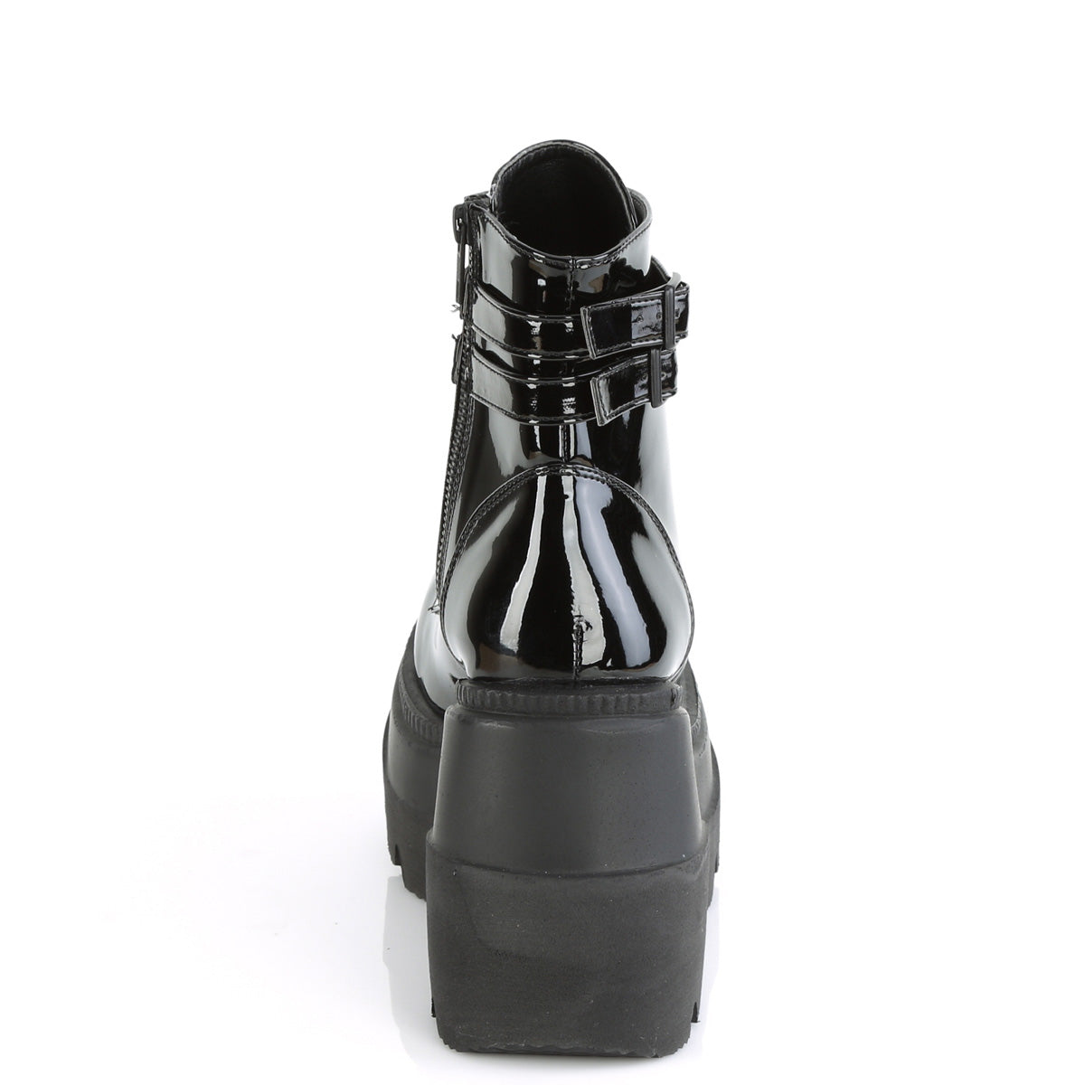 DemoniaCult Stivali alla caviglia femminile SHAKER-52 brevetto BLK